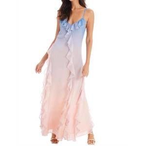 NEW ALLISON NEW YORK jackie ruffle maxi dress in multi